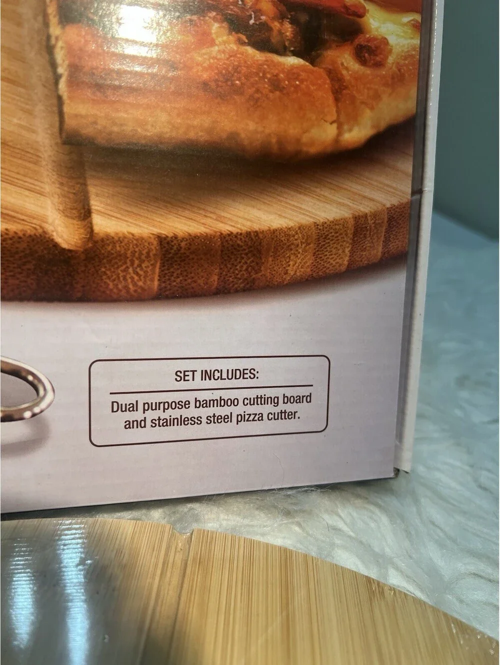 New Grande Chef Naples Bamboo Pizza / Cutting Board & Pizza Cutter Wheel